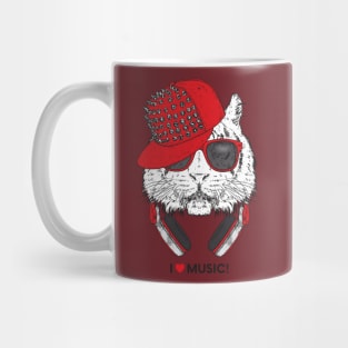 I Love Music Hipster Cat Mug